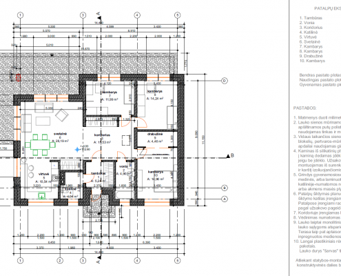 Sava Architektūra namų projektai - 1 planas