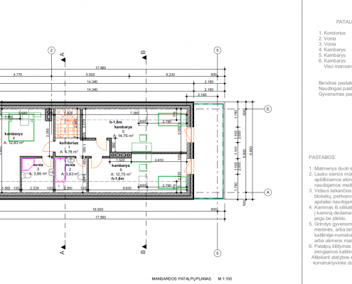 Sava Architektūra namų projektai - 2 planai mansarda