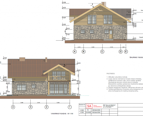 Sava Architektūra namų projektai - 4 fasadai