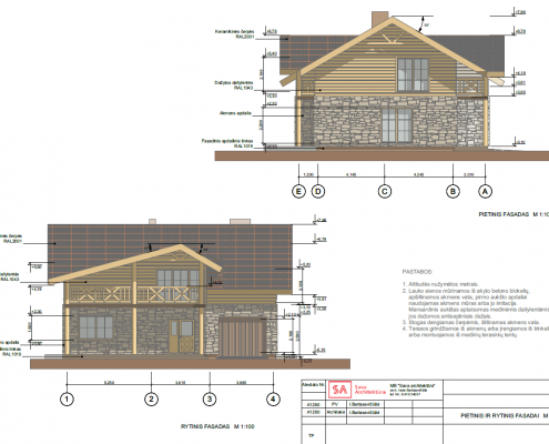 Sava Architektūra namų projektai - 4 fasadai 2